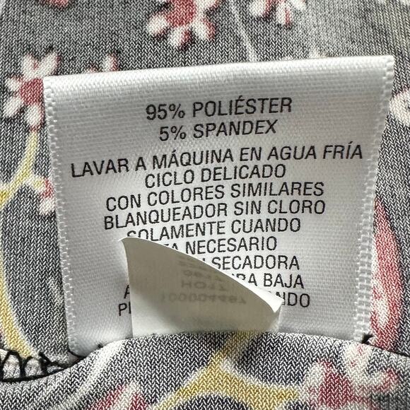 Style & Co Floral Blouse Neck Gingham Boho Peasant Flowy Pullover Womens 2X - Picture 7 of 7